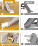 XJD 8 in 1 Toddler Slide Set, Kids Slide for Toddlers Age 1+, Toddler Climber Slide PlaySet with Basketball Hoop and Ball,Outdoor Indoor Playground for Toddlers 1-3 (Beige Grey, 8 in 1) by TinyTreasures Baby Boutique
