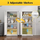 Kitchen Cabinet Storage,60”Metal Pantry Cabinet with Doors and 3 Adjustable Shelves,Food Pantry Cabinets with 2 Gold Handles,White Tall Storage Cabinet for Livingroom,Pantry,Bathroom,Kitchen by CozyNest Decor