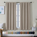 Simplebrand Ava Stone Blackout Curtains for Bedroom 63 Inch Length 2 Panels Set, Solid Thermal Insulated Energy Saving Rod Pocket Window Treatment Curtains Blackout Drapes, W40 x L63 Inch, Stone by TinyTreasures Baby Boutique