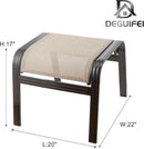 Outdoor Patio Footstools Aluminum Outdoor Ottomans Footrest Small Seating Wicker Furniture Patio Ottoman 2 Pieces Brown by CozyNest Decor