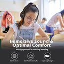 AILIHEN Kids Headphones, I35 On-Ear Headphones for School, Safe Volume 93dB, HD Mic Stereo Headphone for Kid Girls Boys, Foldable 3.5mm Wired for Chromebook, Laptop, Computer, Tablet (Black Orange) by TinyTreasures Baby Boutique