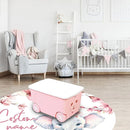 Custom Nursery Crib Bedding Set: 4 Piece Pink Flower Elephant Pattern Baby Crib Sets for Girls with Personalized Name - Toddler Double Layer Blanket Set, Comfortable Crib Bed Sheets for Baby Toddlers by TinyTreasures Baby Boutique