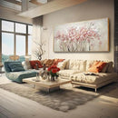 Pink Large Framed Canvas Wall Art Botanical Photo Canvas 29"x58" Artwork for Living Room Kitchen Women Room Decor for Bedroom by CozyNest Decor