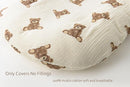 Little Jump Organic Cotton Muslin Baby Lounger Covers, 2 Pack, Soft Removable Slipcovers for Newborn Infant Lounger, for Girls Boys, Coffee Checkered (Teddey Bears & Kakhi) by TinyTreasures Baby Boutique