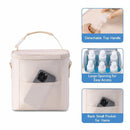 Breastmilk Cooler Bag with Ice Pack Fits 6 Baby Bottles Up to 9 Ounce, Baby Bottle Bag with Shoulder Strap for Nursing Mom Daycare, Cream by TinyTreasures Baby Boutique