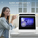 EUHOMY Mini Portable Dishwasher Countertop Compact Dishwashers, Tabletop Small Dishwasher with 5L Built-in Water Tank with 6 Modes and Baby Care for Apartments& RVs, No Hookup Needed by CozyNest Decor