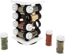 Orii Spice Rack 16 Jar Set White Filled with Spices - Rotating Standing Rack Shelf Holder & Countertop Spice Rack Tower Organizer for Kitchen Spices by CozyNest Decor