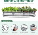 Land Guard Galvanized Raised Garden Beds Outdoor with 2 Magnetic Solar-Powered Lights(Grey), Metal Planter Raised Beds, 4×2×1Ft Metal Raised Garden Beds for Gardening, Vegetables, Flowers by GreenHaven Gardens