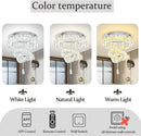Flashing God 20" Crystal Chandelier Crystal LED Flush Mount Chandeliers for Living Room Bedrooms Dining Room Modern Chrome Chandelier Lighting Dimmable 2700k 4500k 6000k by CozyNest Decor