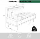 Sofa,Bed Bench,Small Spaces Furniture,Polyurethane Leather,Wood Frame,High Density Sponge Infillings,360-Degree Swivel Tray,Black Metal Leg (Green) by CozyNest Decor