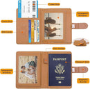 Melsbrinna Rfid Passport Holder for Travel women/Men, Cute Passport Wallet Rfid Blocking Card Slots, Rfid Passport Cover/CaseTravel Wallet, Passport Book Holder (1, LG BROWN) by TinyTreasures Baby Boutique