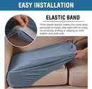 H.VERSAILTEX Velvet Stretch Couch Cushion Cover Plush Cushion Slipcover for Chair Loveseat Sofa Cushion Furniture Protector Seat Cushion Sofa Cover (2 Piece Large Sofa Cushion Covers, Stone Blue) by CozyNest Decor