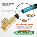 Flexi Hose with 8 Function Nozzle, 50FT - Lightweight Expandable Garden Hose, No-Kink Flexibility, 3/4 Inch Solid Brass Fittings and Double Latex Core by GreenHaven Gardens
