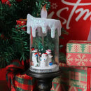 Eldnacele Christmas Snow Globe Candle Battery Operated Lighted Flameless Candles Light Swirling Water Glittering Spinning Candles for Home Decoration(Snowmen Family) by CozyNest Decor