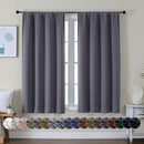 Simplebrand Ava Grey Short Blackout Curtains for Bedroom 45 Inches Long 2 Panels Set, Solid Thermal Insulated, Energy Saving Window Treatment Curtains Blackout Drapes, W40 x L45 Inch, Grey by TinyTreasures Baby Boutique