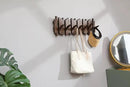 Natural Wood Wall Mounted Piano Coat Rack| Coat Rack Wall Mount| Flip Down Wall Hook Rack 7 Hooks| Entryway Wall Art Hook,Made of Acacia Wood (Wood Wax Oil Dyed Walnut Color).Wall Art by CozyNest Decor