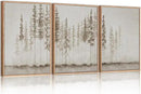 HPNIUB Large Misty Forest Framed Canvas Art Print Set, Modern Foggy Pine Tree Wall Decor, Pastel Nature Landscape, Abstract Foggy Forest Plant Art for Living Room, Bedroom, Office - 16" x 24" x 3 by CozyNest Decor
