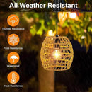 Battery Operated Outdoor Hanging Light with 6 Hours Timer, Outdoor Indoor Pendant Chandelier Rattan Lantern Waterproof Lamp Edison Bulb Lights for Gazebo Porch Garden Patio Home Decoration by GreenHaven Gardens