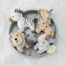 The Peanutshell Crib Mobile for Boys or Girls - Grey Musical Baby Crib Mobile with 12 Lullabies, Lion, Elephant, Zebra, Safari Plush Toys Hanging, Infant Baby Mobile Crib, Safari Nursery Decor by TinyTreasures Baby Boutique