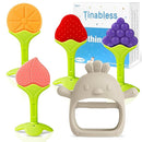 5 Packs Baby Teething Toys for Babies Over 3 Months, Food Grade Silicone Teething Mitten, Anti Dropping Wrist Hand Teethers Baby Chew Toys for Sucking Needs, BPA Free (Caramel) by TinyTreasures Baby Boutique