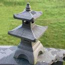Galt International 2 Tier Pagoda Garden Statue LED Solar Powered Light 26" Tall Outdoor Zen Garden Lantern Landscape Lawn Asian Pagoda Stupa Decor Grey Resin by CozyNest Decor