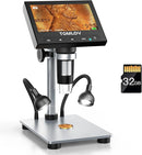 TOMLOV 1000X Coin Microscope with 4.3" Screen, Digital Microscope Magnifier with LED Lights, Metal Stand, PC View, Photo/Video, 32GB SD Card, Windows, macOS Compatible, DM4S by TinyTreasures Baby Boutique