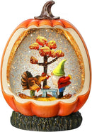Fall Snow Globe Pumpkin Fall Decorations for Home Gnome Turkey Swirling Glitter Timer Thanksgiving Gift Autumn Harvest Fall Decor by CozyNest Decor