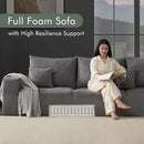 Boneless Sectional Cloud Couch Sofa for Living Room, 112" U-Shaped Modular Modern Lounge Sleeper Grey Couches with Chaise, No Assemble, Cordury Compression Upholstered Sofas by CozyNest Decor