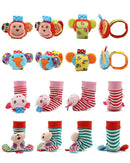 Wrist Rattles Foot Finder Rattle Toy for 0-4 Months Baby, Feet Leg Ankle Socks Arm Hand Bracelet Shaker for 4-8 Months Infant boy & Girl, Gift Set for 0-1 Years Newborn Babies (5 pcs-A) by TinyTreasures Baby Boutique