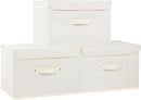 Fabric Storage Bins Cube Organizers with Flip-Top Lid and Handles,Storage Boxes for Organizing Home,Office,and Closet,Beige,3 Pack 15 x 9.8 x 9.8 in by CozyNest Decor