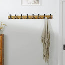 SKOLOO 43-Inch Light Brown Wood Coat Rack Wall Mount with 8 Triple Hooks - Ideal for Family Entrances, Classrooms, and Pet Supplies Storage - Perfect Coat Hooks for Wall by CozyNest Decor