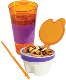 2 in 1 Snack Drink Cup Kids Spill Proof Tumbler Plastic Straw Lid Locks 16 Oz by TinyTreasures Baby Boutique