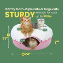 CATTASAURUS Peekaboo Cat Cave for Multiple & Large Cats Up to 30-45 Lbs, Fluffy Cat Beds for Indoor Cats, Scratch Detachable & Washable Tunnel Bed, Comfy Donut Cat Cave (Pink, Large (Calming)) by CozyNest Decor