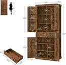usikey 72” Kitchen Pantry Cabinet, Tall Storage Cabinet with 4 Doors and 1 Drawer, Freestanding Cupboard with 6 Hanging Shelves and Adjustable Shelves for Kitchen, Living Room, Rustic Brown by CozyNest Decor