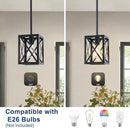 Farmhouse Lantern Pendant Light Fixtures Ceiling Hanging Rustic Chandelier Black (1 Light) by CozyNest Decor
