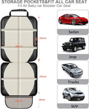 Car Seat Protector,2 Pack Car Seat Protectors Baby Carseat Waterproof Durable 600D Fabric for Child Baby Car Seat Mat Vehicle Pet Cover 2 Storage Pockets (2 Pack Beige) by TinyTreasures Baby Boutique