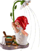 WINTS Garden Gnomes Outdoor Statue with Solar Lights,Bathing Funny Gnome Solar Garden Decorations for Lawn, Balcony,Yard,Patio Gnome Gifts for Mom by CozyNest Decor