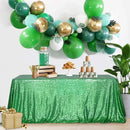 SquarePie Sequin Tablecloth 90 x 132 Inch Green Sparkly Table Cloth for Wedding Party Decoration by CozyNest Decor