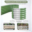 Galvanized Raised Garden Bed - 8x2x1.4FT Metal Planter Boxes Outdoor | Oval Steel Raised Bed Kit for Gardening with Protective Tape, Bracing Rods, Gloves for Vegetables, Flower, Herb (Green) by GreenHaven Gardens