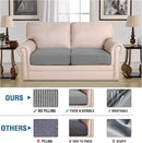 H.VERSAILTEX Super Stretch Individual Seat Sofa Covers Couch Slipcover Sets Thick Jacquard Textured Twill Fabric (2 Piece Medium Cushion Covers, Dove) by CozyNest Decor