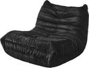 Bean Bag Chairs for Adults Giant Bean Bag Chair Memory Foam BeanBag Chair Big Bean Bag Sofa with Filler Faux Fur Fireside Beanbags Lazy Sofa for Living Room Bedroom Dorm Office (Black Plush) by CozyNest Decor