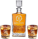 Personalized Rectangle Whiskey Decanter Set for Men 700ml Luxury Gift for Dad, Him, Boyfriend - Liquor Decanters with 2 or 4 Glasses for Birthday, Retirement, Weddings - 24 Engraved Design Options by CozyNest Decor