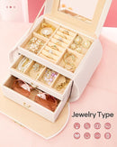 Homde Girls Jewelry Box Jewelry Storage Case Organizer with Mirror for Rings, Earrings, Bracelets, Necklaces (White + Gold) by TinyTreasures Baby Boutique