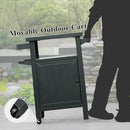 Domi Grill Carts Outdoor with Storage and Wheels, Whole Metal Portable Table and Storage Cabinet for BBQ,Deck,Patio,Backyard(Dark Grey) by CozyNest Decor