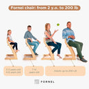 FORNEL Scandinavian Wooden High Chair | The Adjustable Grow-with-Me Chair, A Smart & Affordable Alternative to Stokke Tripp Trapp | Natural Wood Finish by TinyTreasures Baby Boutique