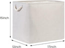 Bidtakay Fabric Beige Baskets Extra Large Organization Baskets for Clothes Set of 2 Collapsible Storage Bins for Shelves Cabinet 17x12x15 In Organizing Bins for Bedroom Blankets Pillow Towels Storage by TinyTreasures Baby Boutique