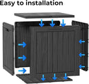 45 Gallon Resin Deck Box, Waterproof Outdoor Storage Bin for Patio, Poolside, and Garden, Lockable & UV-Resistant, Ideal for Small Spaces, Black by GreenHaven Gardens