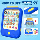 Kids Learning Tablet Educational Learning Pad for Toddlers 2-5 to Learn Alphabets, Numbers, Foods, Time, Music, Talking Cards for Toddlers，Learning Educational Toy Kids Gifts by TinyTreasures Baby Boutique