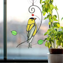 Lolitarcrafts Goldfinch Stained Glass Window Hangings Bird Suncathers for Window by GreenHaven Gardens