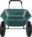 Wheelbarrow Garden Cart, Heavy Duty Home Utility, Dual-Wheel Home Garden Yard Utility Wheelbarrow Cart with Built-in Stand, Green by GreenHaven Gardens